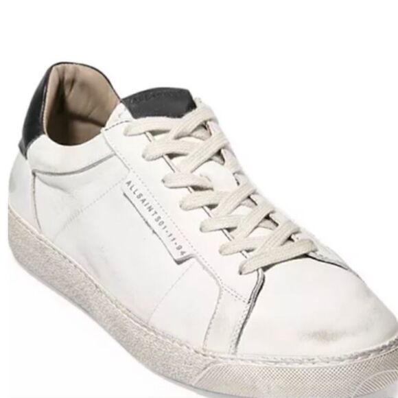 AllSaints White Sheer Low Top Lace-Up Cervo Shoes new without box main image 8
